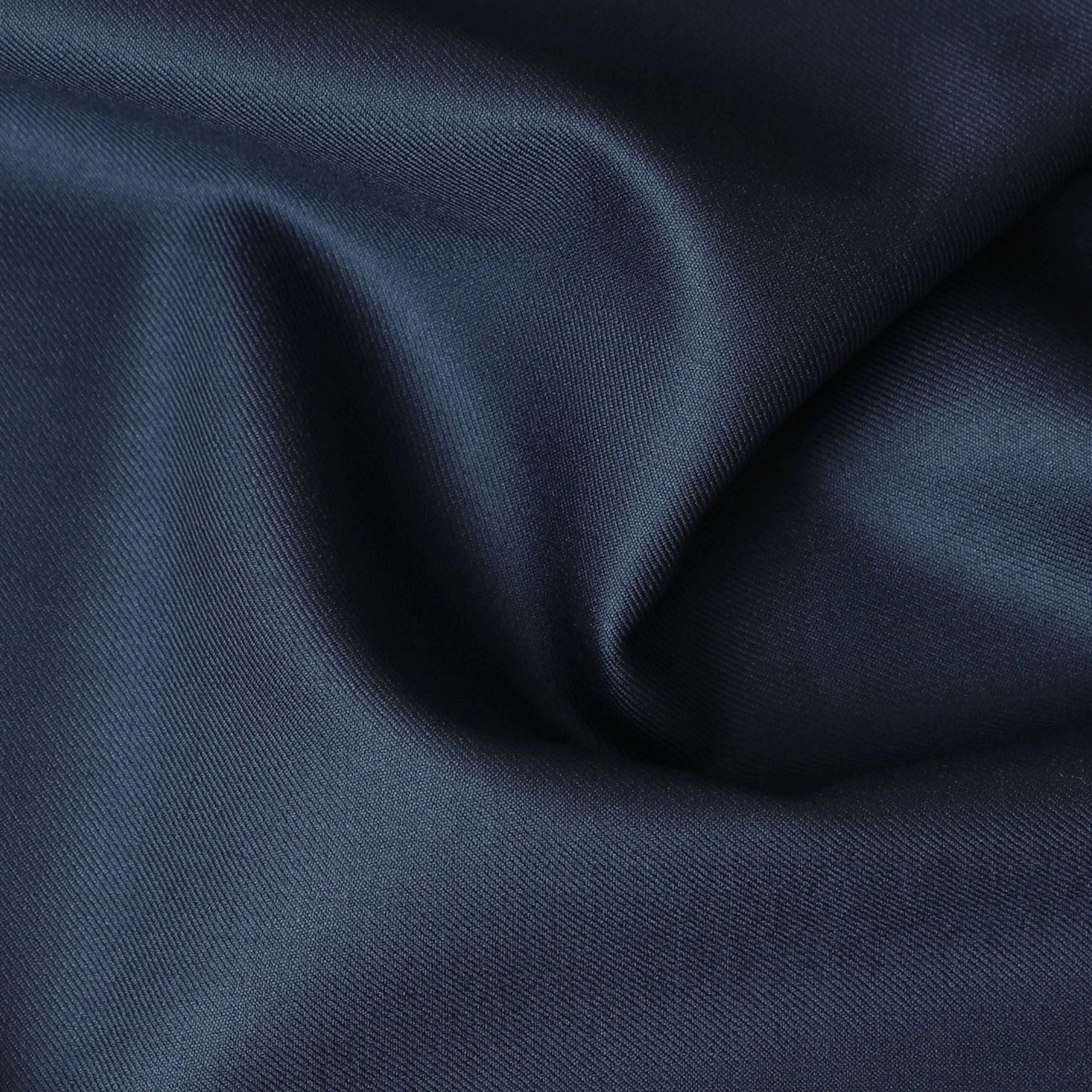 Navy Twill Premium Wool Suiting Fabric - 150cm Width, 3.5 Mtrs Piece, UK Woven-D17767