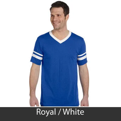 Phi Kappa Psi V-Neck Jersey with Striped Sleeves - 360 - TWILL