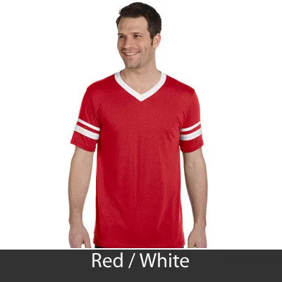 Phi Kappa Psi V-Neck Jersey with Striped Sleeves - 360 - TWILL