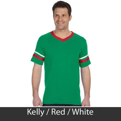 Phi Kappa Psi V-Neck Jersey with Striped Sleeves - 360 - TWILL