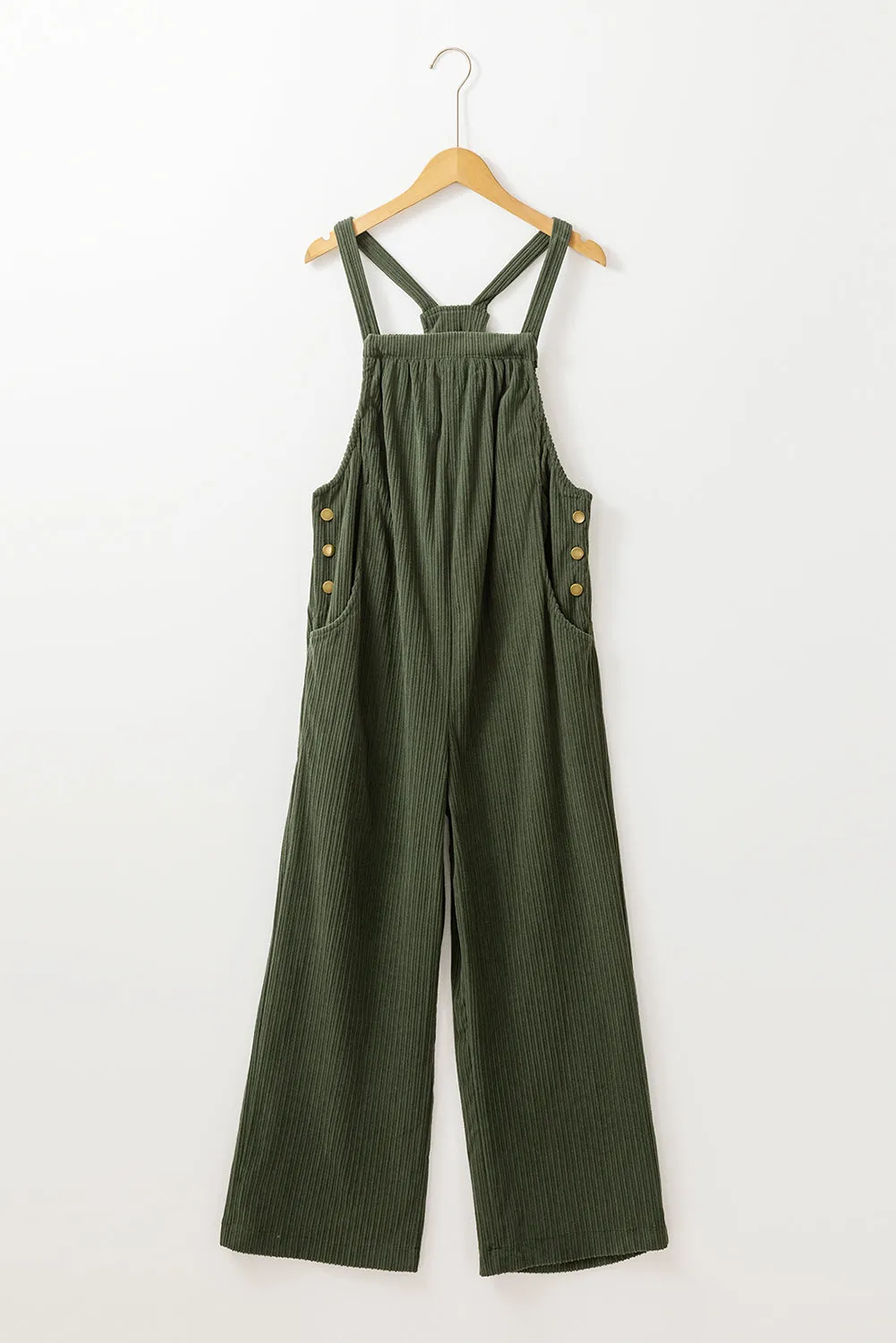 Plus Size Corduroy Pocketed Overall