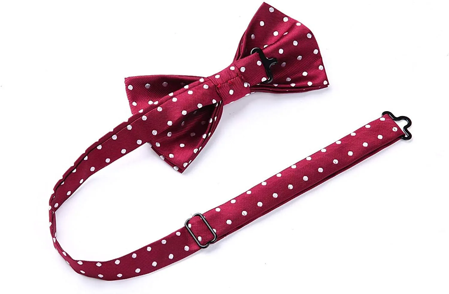 Polka Dot Suspender Pre-Tied Bow Tie Handkerchief - C5-RED