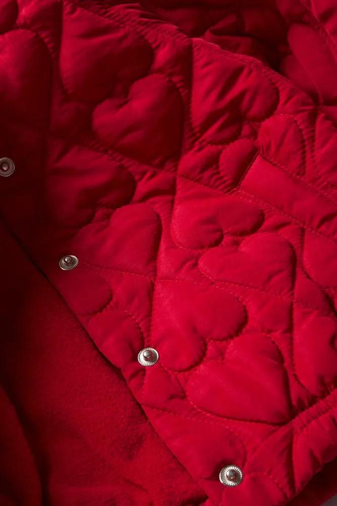 Quilted Hooded Jacket Red