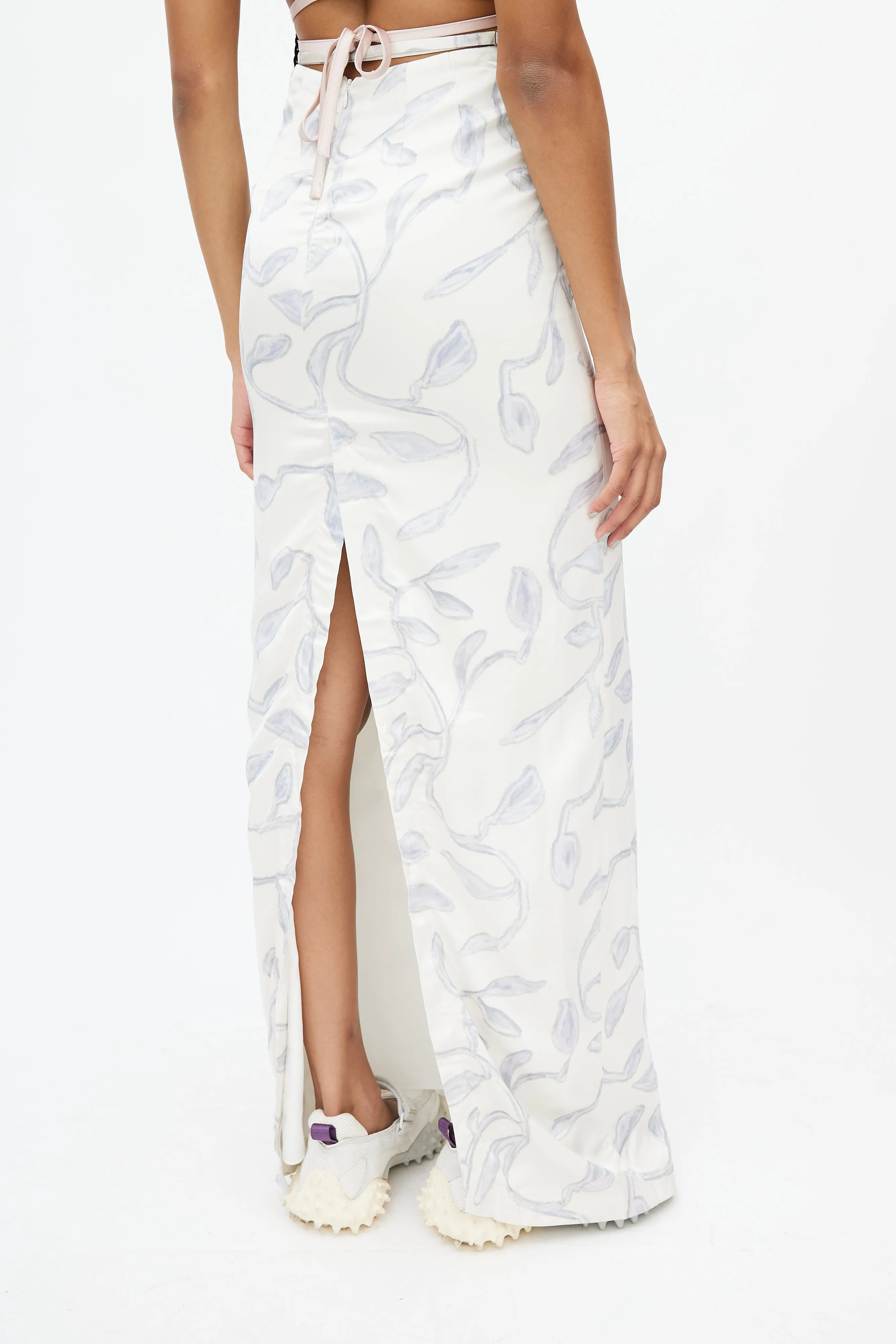 White & Blue Leaf Skirt