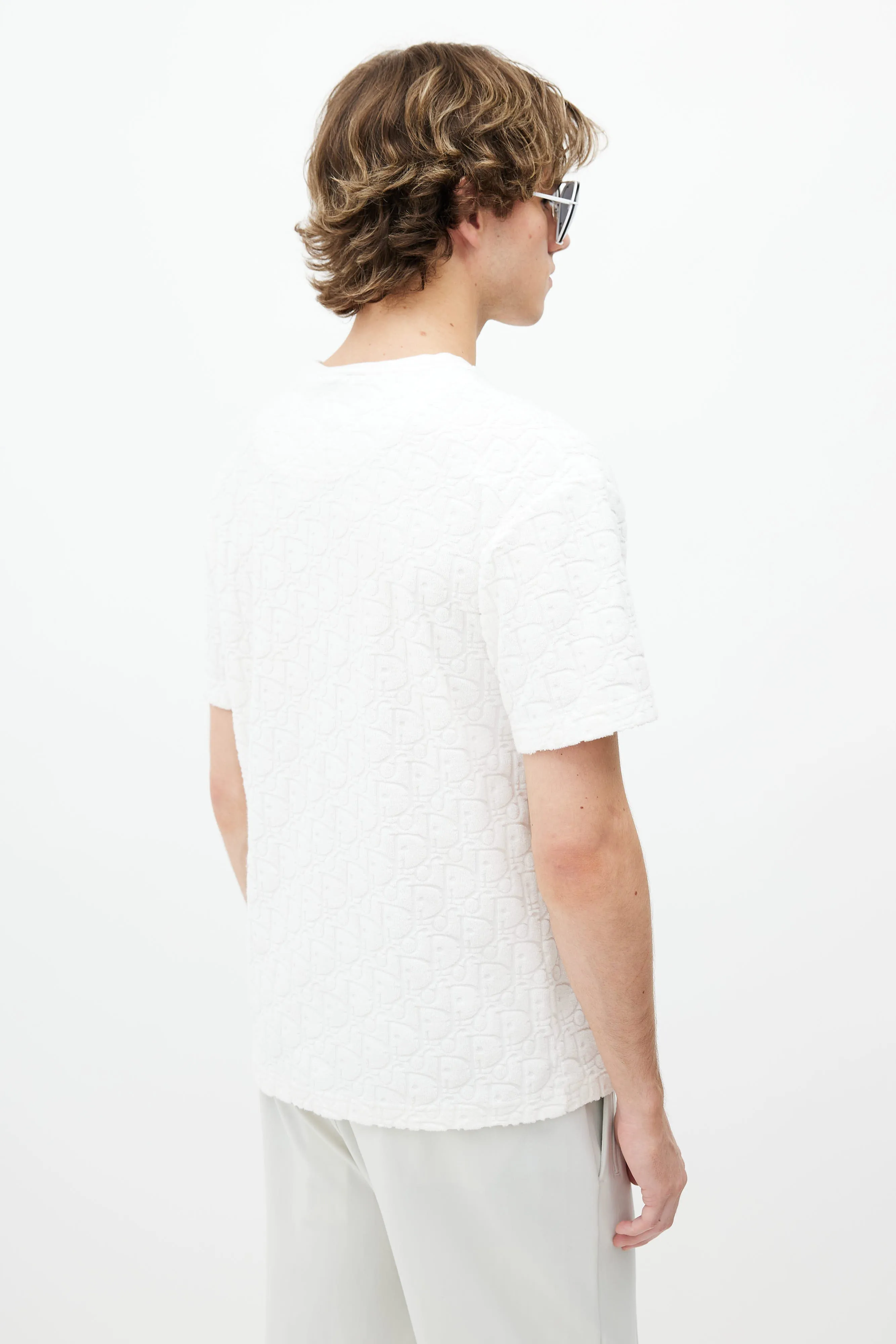 White Oblique Terry T-Shirt