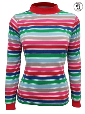 Womens Rainbow Striped Nice Guy Cosplay T-Shirt Costume