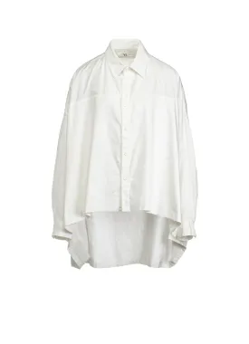 [Y's BORN PRODUCT] THIN COTTON TWILL DOUBLE FRONT OVERSIZED SHIRT