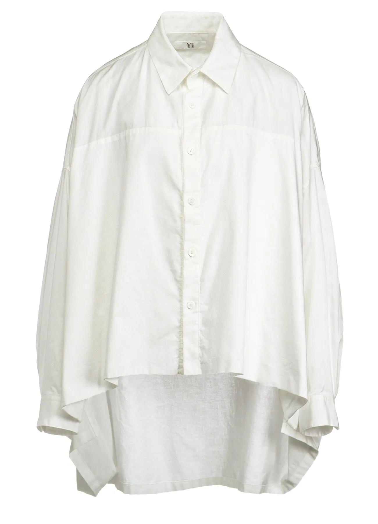 [Y's BORN PRODUCT] THIN COTTON TWILL DOUBLE FRONT OVERSIZED SHIRT