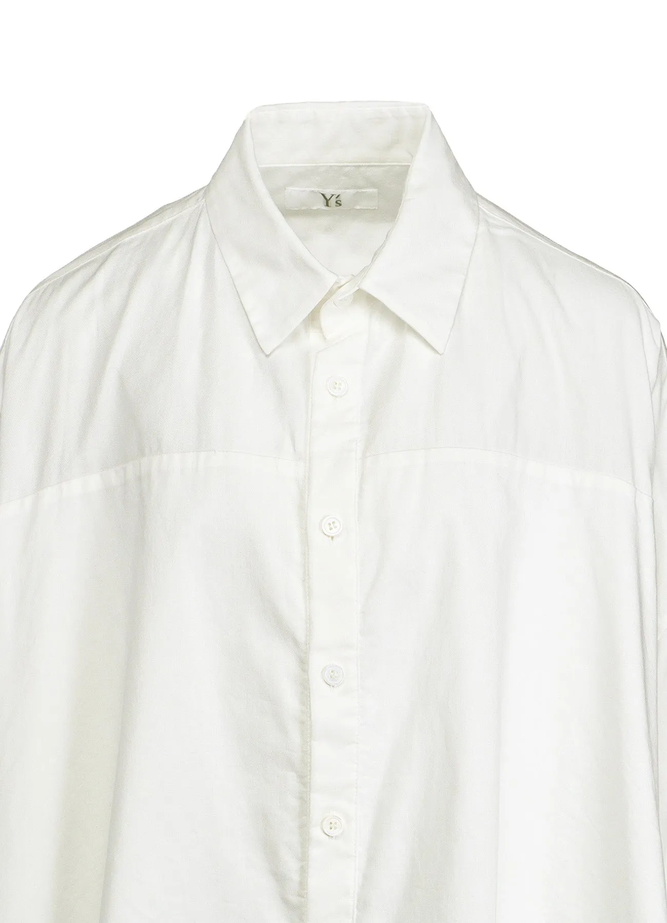 [Y's BORN PRODUCT] THIN COTTON TWILL DOUBLE FRONT OVERSIZED SHIRT